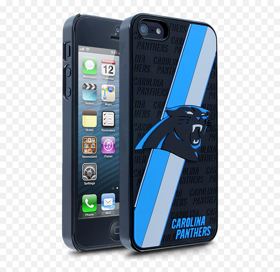 Nfl Carolina Panthers Hard Case With Logo For Apple Iphone 5 - Iphone 4 Emoji,Carolina Panthers Logo
