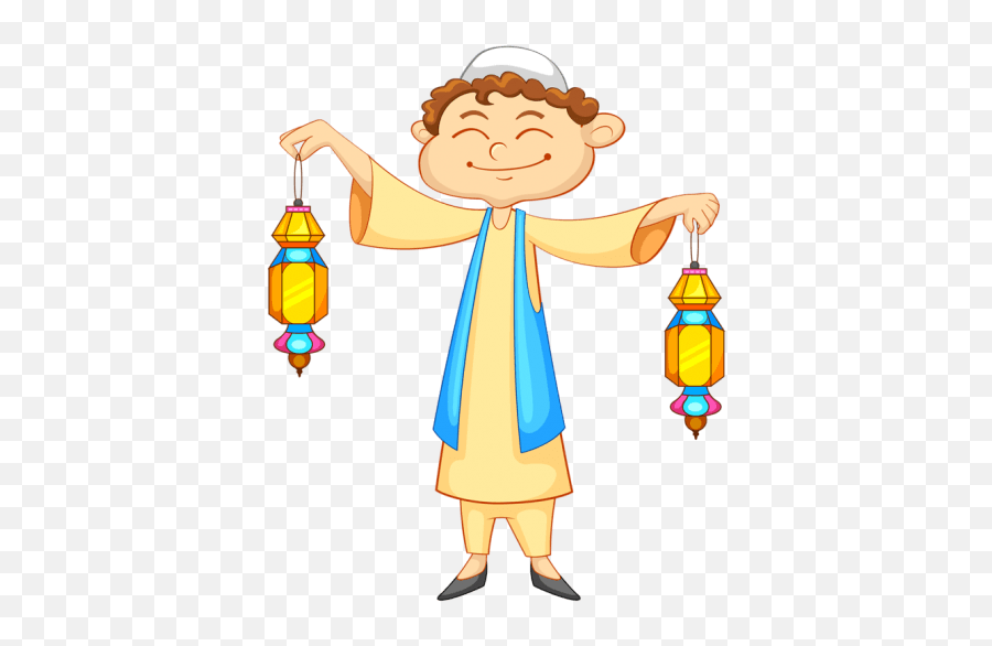 Quran Eid Alfitr Eid Mubarak Clothing Cartoon For Ramadan - Ramadan Cartoon Png Emoji,Transparent Clothes