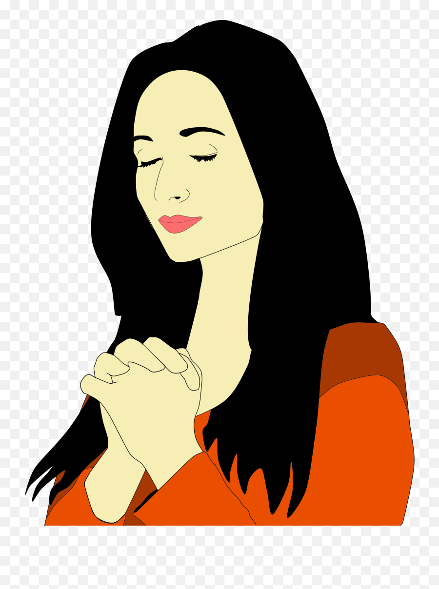 Praying Woman Clipart Transparent Png - Woman Praying Clip Art Emoji,Woman Clipart