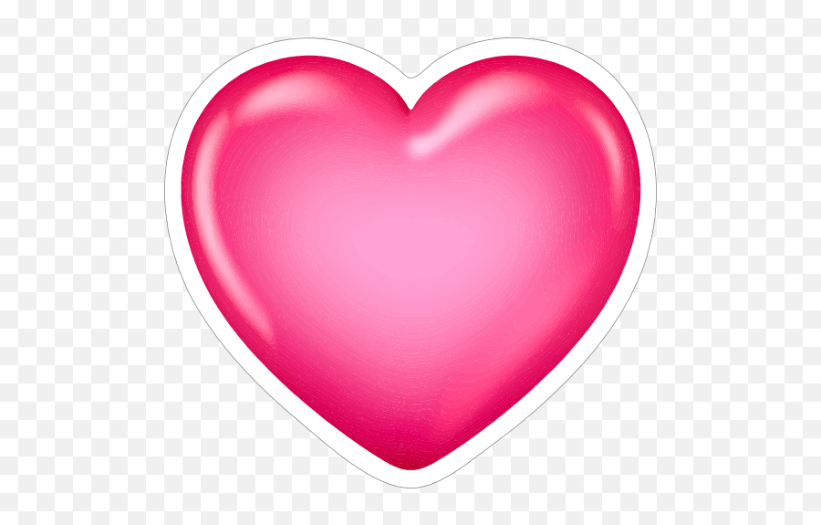 Shiny Pink 3d Heart Sticker - Pink Heart Sticker Emoji,3d Heart Png