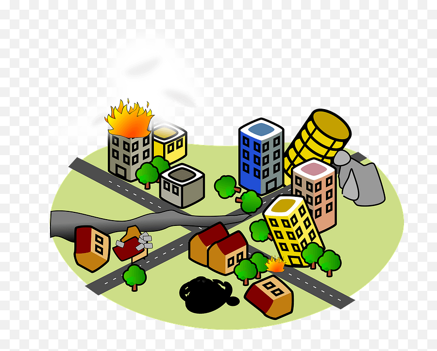 City After Earthquake Clipart - Earthquake Clipart Emoji,City Clipart