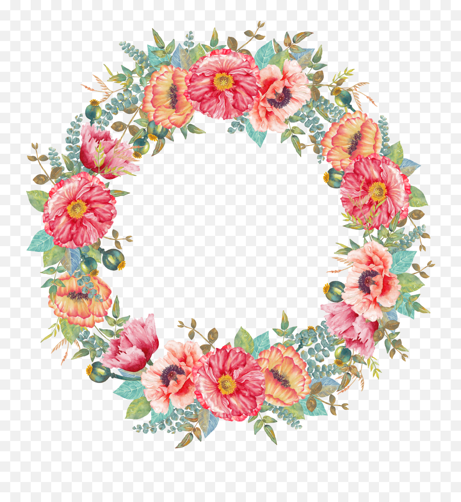Round Flower Wreath Png Hd Quality - Flower Wreath Png Transparent Emoji,Wreath Png