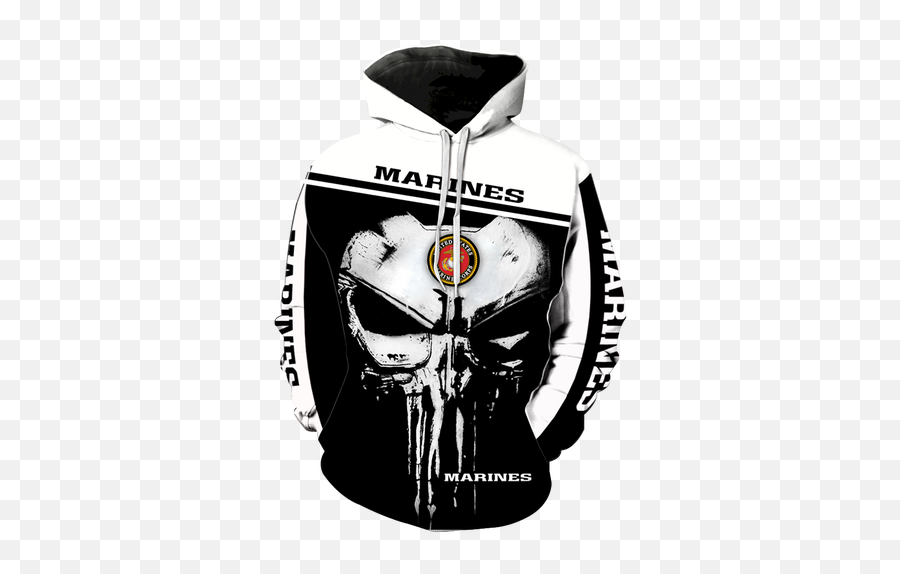 Us Marine Corps Punisher Skull Full Print K1220 Hoodie Emoji,Punisher Skull Logo