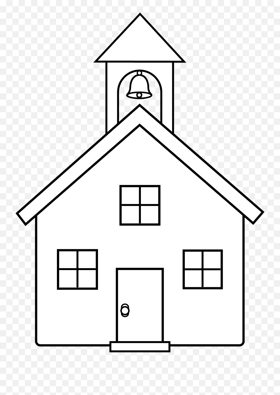 House Clipart Black And White - Draw A Old School House Emoji,House Clipart Black And White