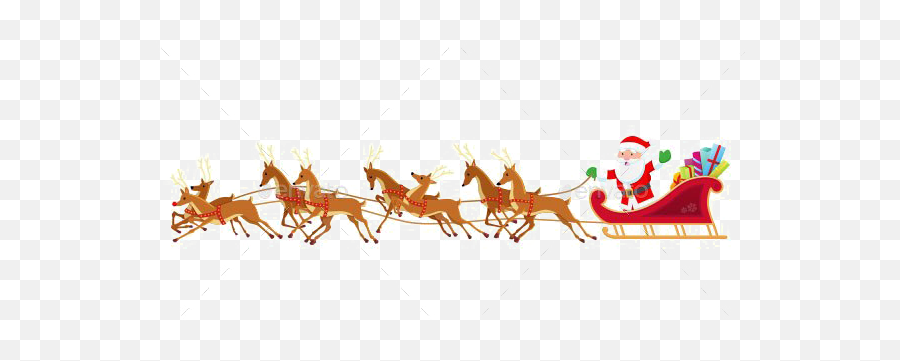 Download Free Png Santa Sleigh Png Download Image - Dlpngcom Transparent Santa In Sleigh With Reindeer Emoji,Santa Sleigh Clipart