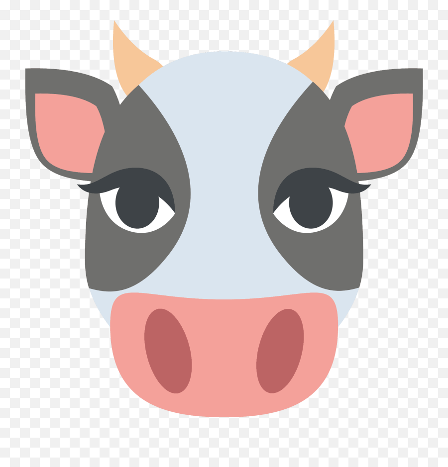 Cow Face Emoji Clipart - Cow Vector Face Png,Cow Face Clipart