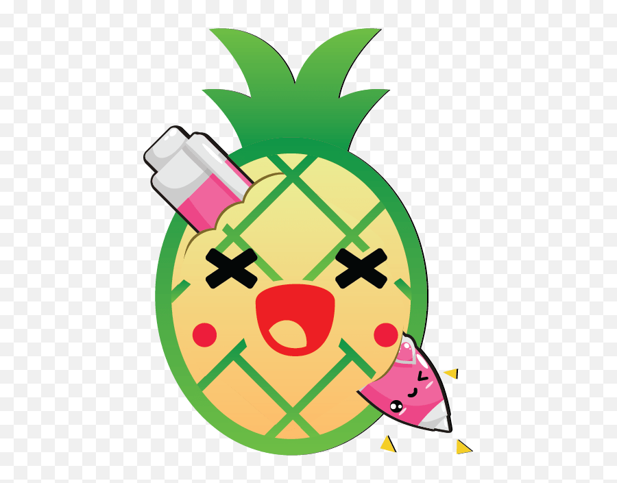 Kawaii Pineapple Transparent Background - Novocomtop Happy Emoji,Pineapple Clipart
