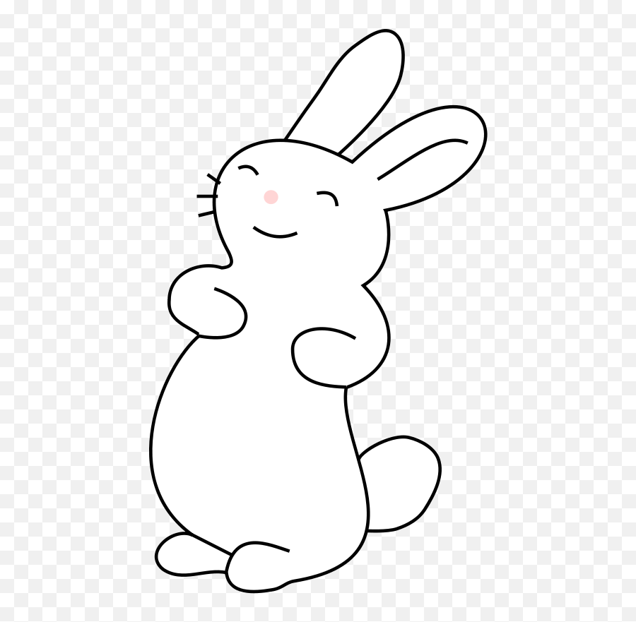 Rabbit Clipart Black And White - Cute Bunny Clipart Black And White Emoji,Bunny Clipart