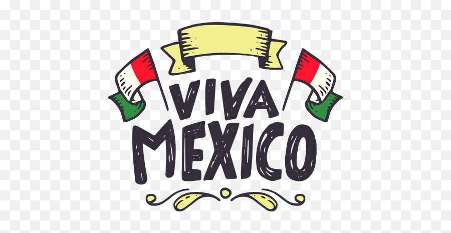 Viva Mexico Flag Ribbon Sticker - Viva Mexico Png Transparente Emoji,Mexico Flag Png