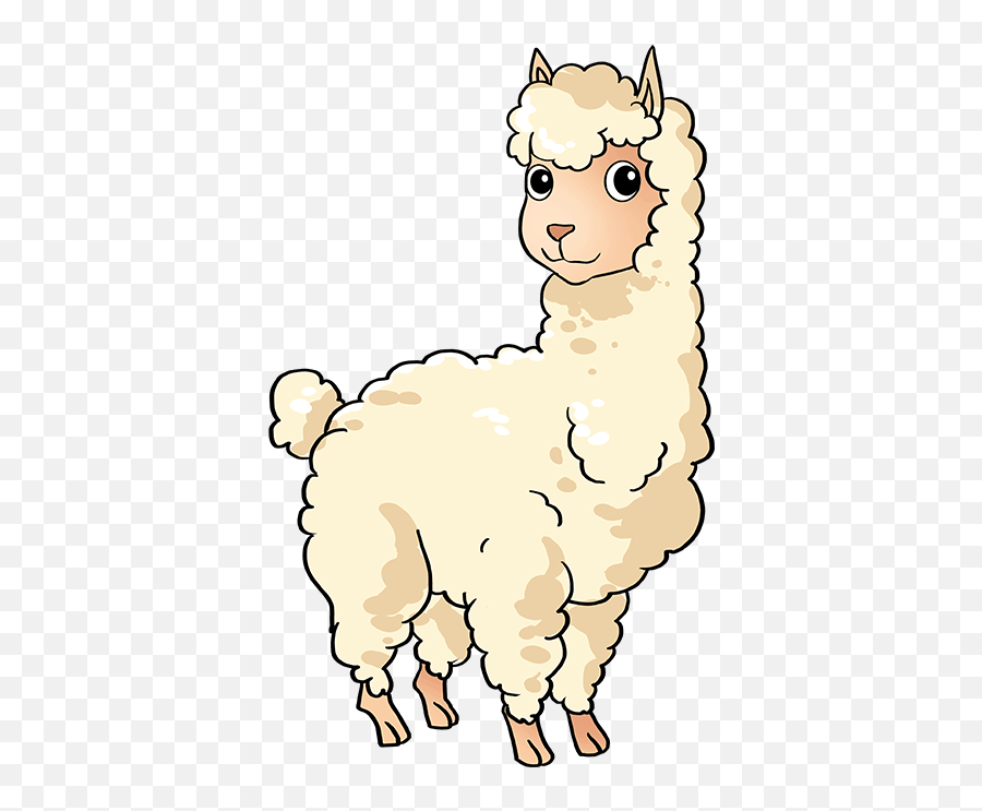 How To Draw A Llama - Really Easy Drawing Tutorial Animal Figure Emoji,Fortnite Llama Clipart