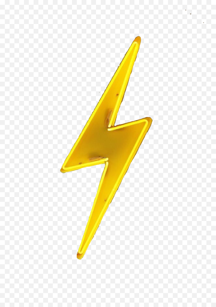 Yellow Lightning Bolt Neon Light Sign - Lightning Bolt Png Emoji,Neon Light Png
