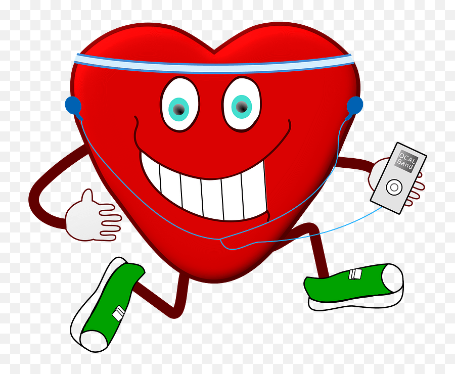 Jogging Heart - Openclipart Heart Running Clipart Emoji,Cartoon Heart Png