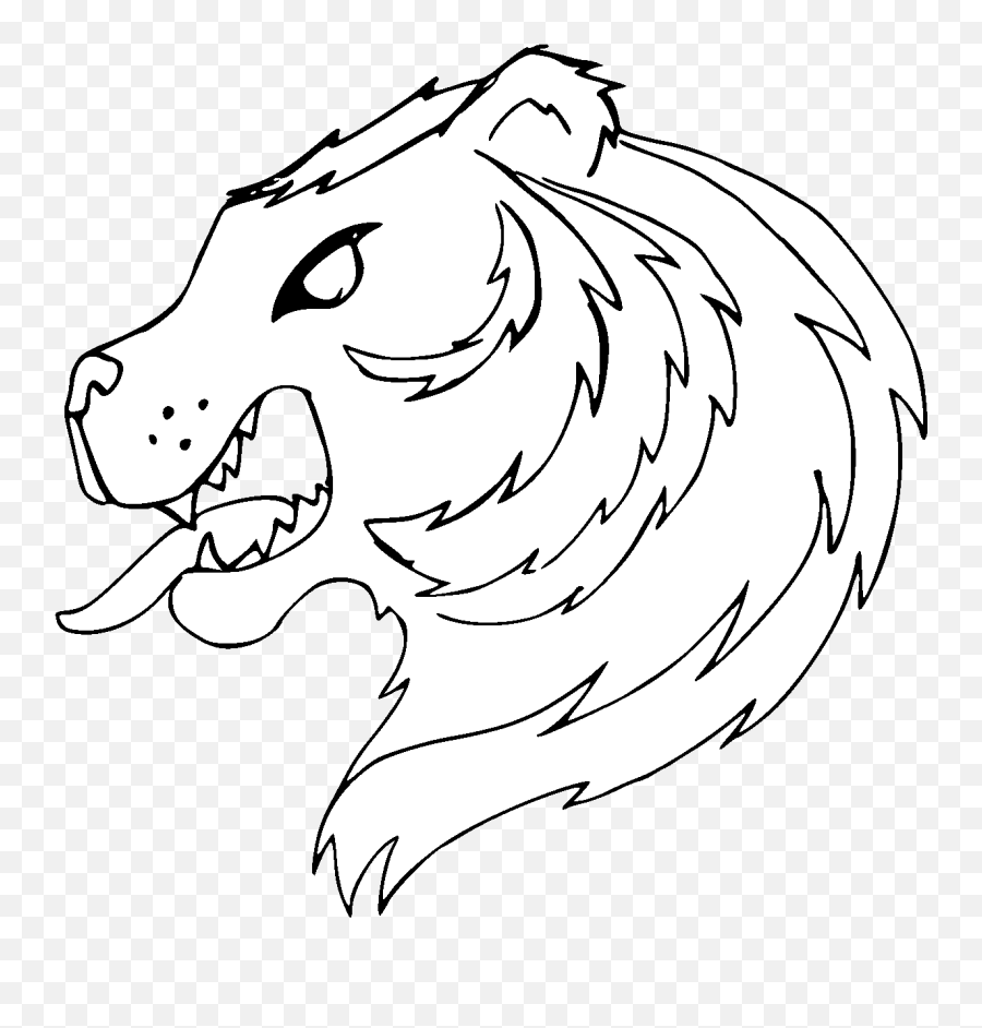 Tiger - Traceable Heraldic Art Emoji,Tiger Head Png