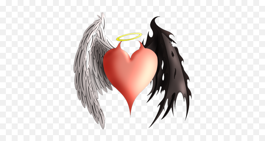 Download And Heart Devil Angel Tattoo Demon Demons Clipart - Angel Demon Emoji,Demon Png