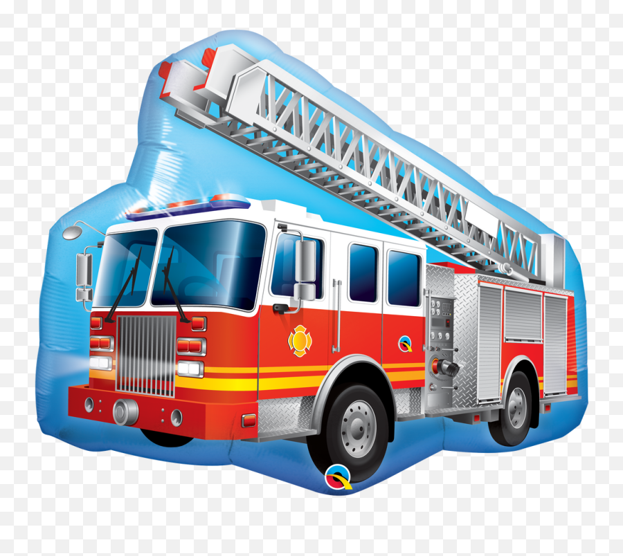 Red Fire Truck Supershape Balloon Emoji,Firetruck Clipart
