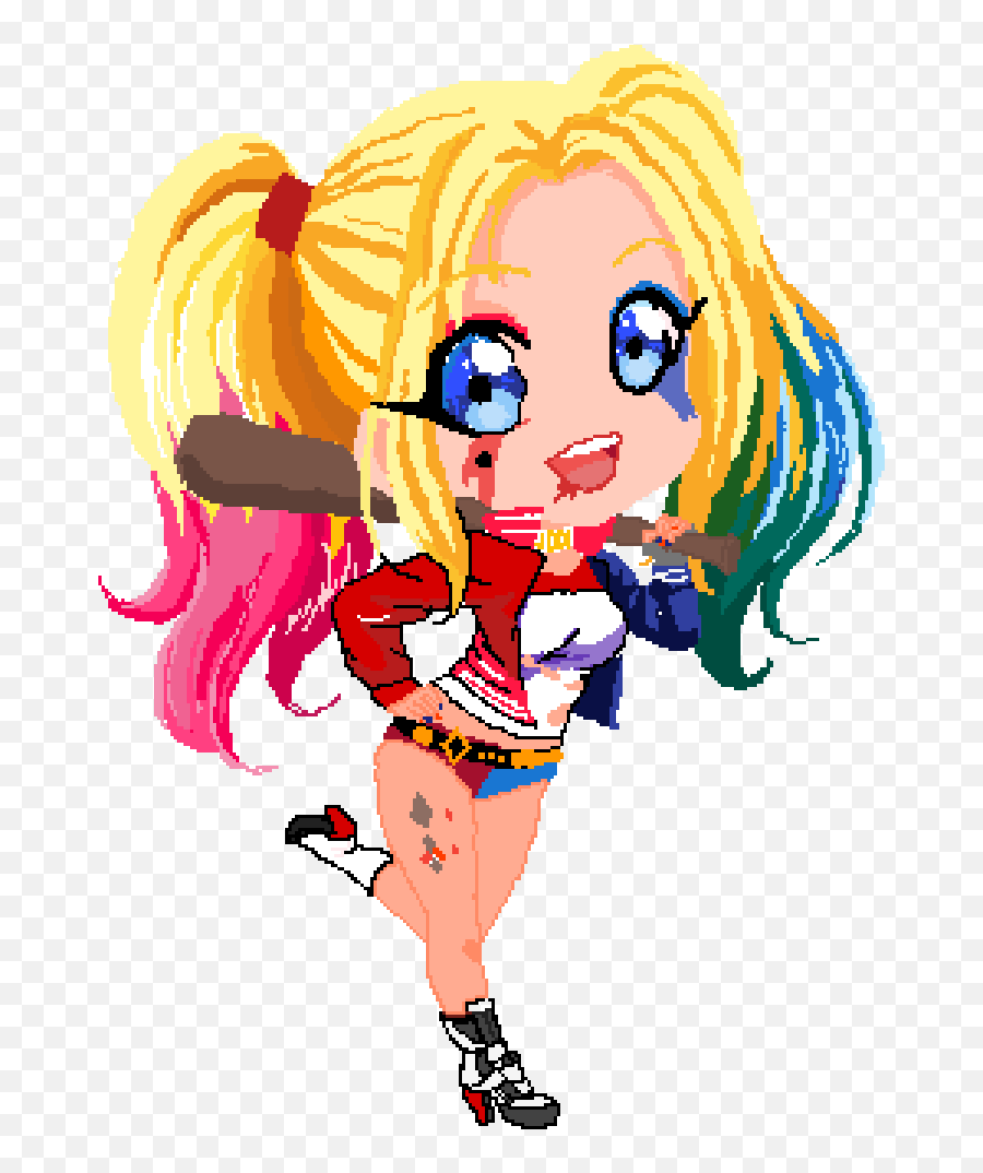 Pixilart - Harley Quinn By Lach Chibi Harley Quinn Kawaii Emoji,Harley Quinn Png