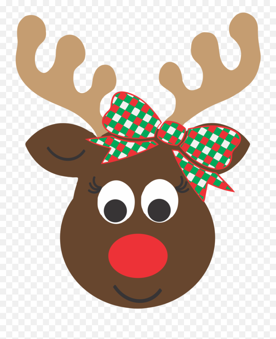 Girl Reindeer Head - Girl Reindeer Cartoon Clipart Full Reindeer Head Clipart Emoji,Deer Head Clipart