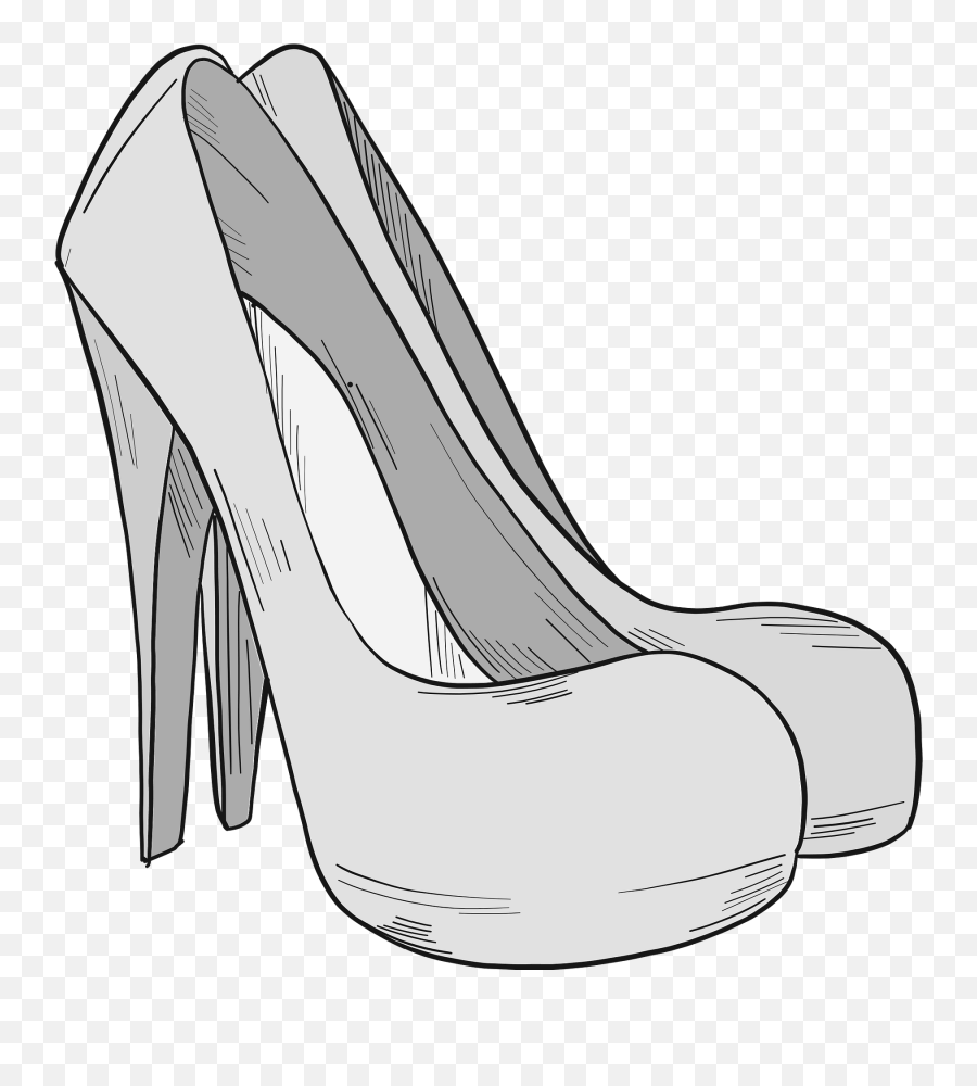 Grey High Heels Clipart - Round Toe Emoji,High Heel Clipart