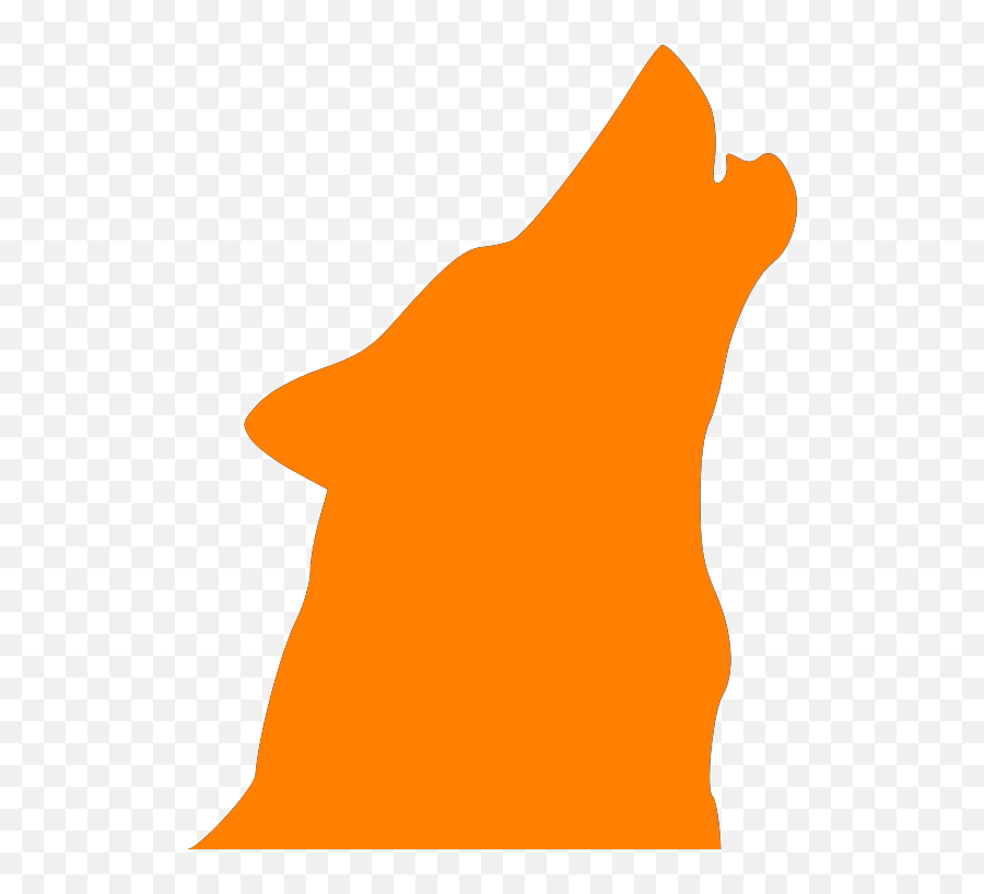 Orange Clipart Wolf - Wolf Easy Silhouette Drawing Emoji,Wolf Silhouette Png
