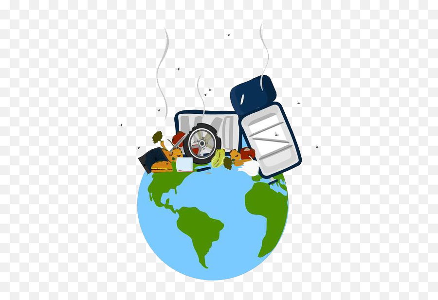 Earth Municipal Solid Waste Planet Illustration On - Improper Waste Disposal Drawing Emoji,Garbage Clipart