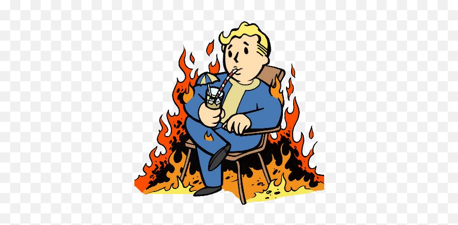 Fallout Vault Boy Png Full Size Png Download Seekpng - Fallout Vault Boy Fire Emoji,Boy Png