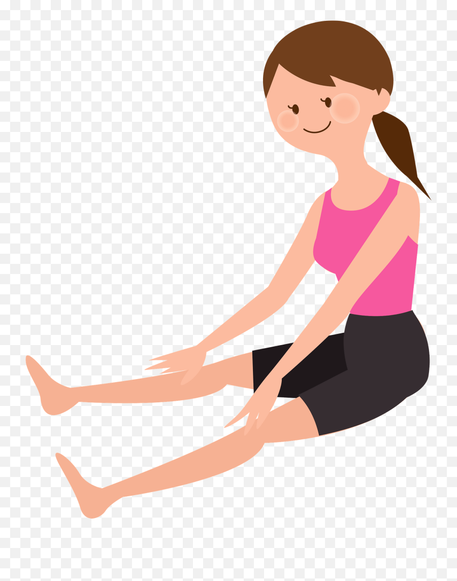 Woman Is Warming Up By Stretching Clipart Free Download - Stretching Clipart Png Emoji,Exercising Clipart