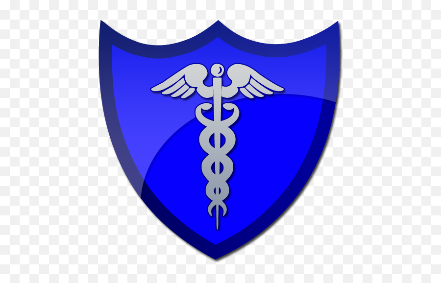 Caduceus Symbol Blue Shield Clipart - Blue Shield Symbol Emoji,Shield Clipart