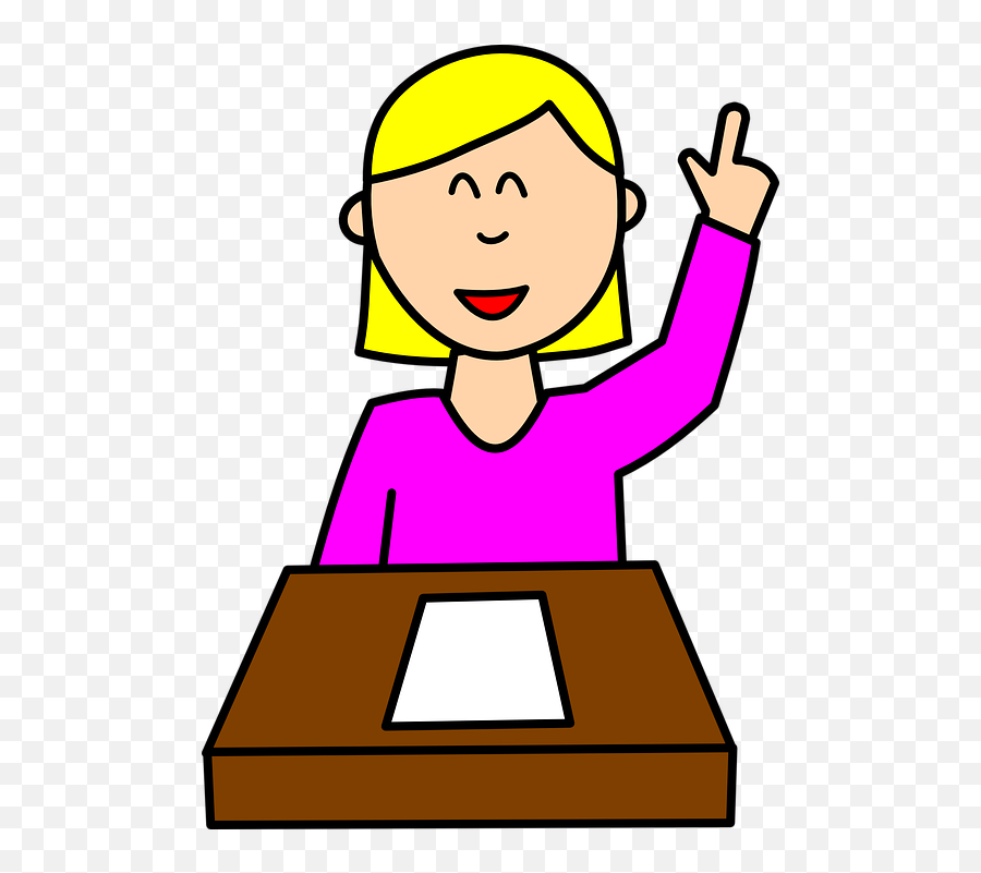 School Girl Cliparts 11 Buy Clip Art - Student Raising Hand Student Clipart Black And White Writing Emoji,Raised Hand Clipart