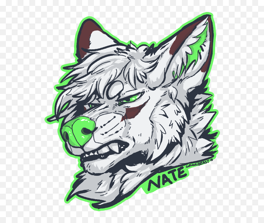 Snarky Wolf Face - Wolf Face Drawi G Emoji,Wolf Face Png
