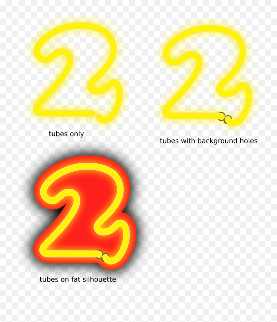 Two 2 Number Font Neon Png - Portable Network Graphics Emoji,Neon Png