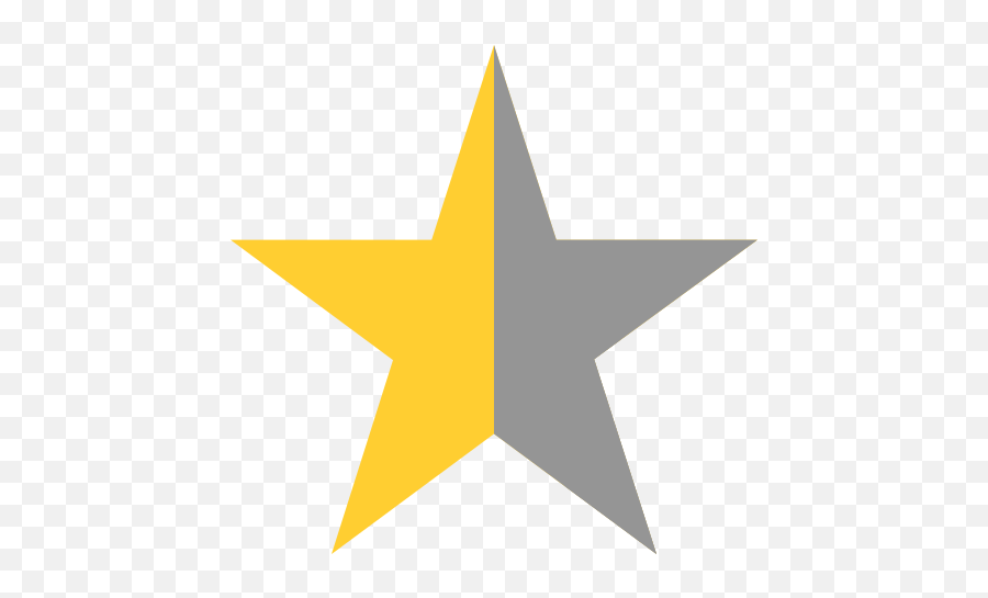 Half Star - Transparent Half Star Png Emoji,Star Png
