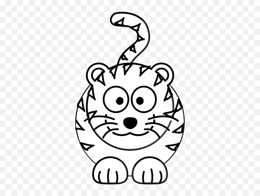 Tiger Black And White Cute Tiger Black And White Clipart - Easy And Cute Drawing Of Tiger Emoji,Tiger Clipart