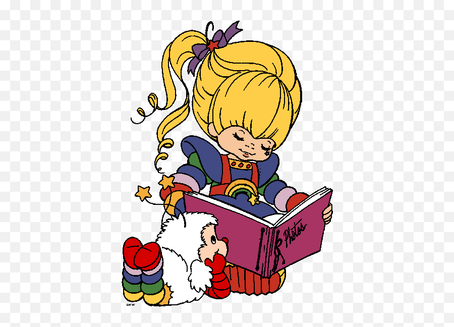 Rainbow Brite Clip Art Cartoon Clip Art - Rainbow Brite Reading A Book Emoji,80's Clipart