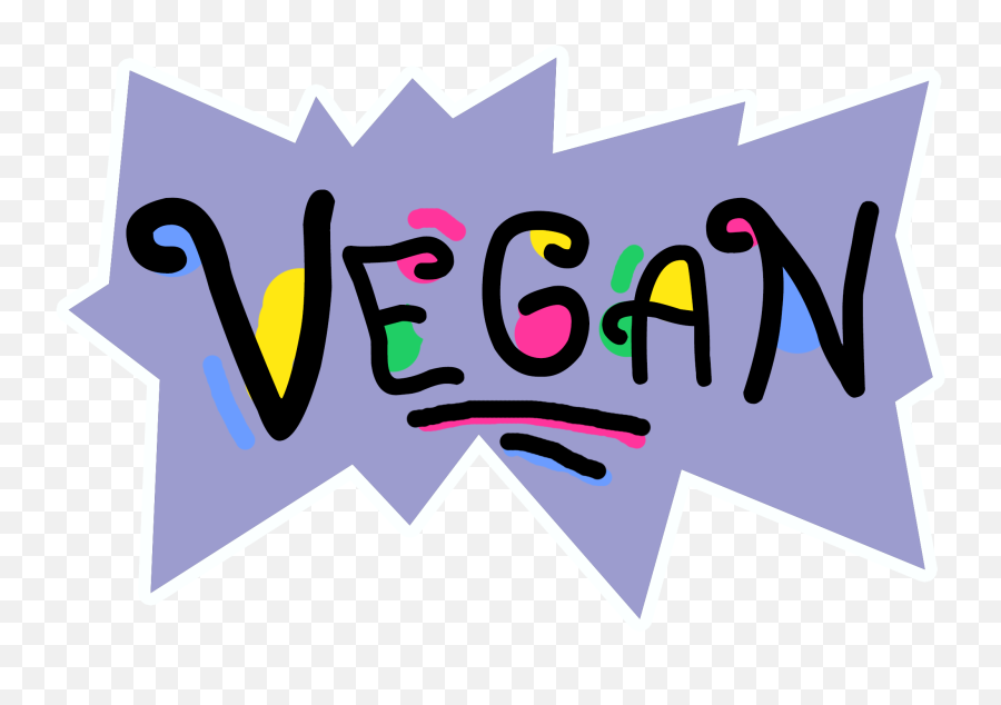 Cute Vegan Print In Rugrats Style - Vegan Graphic Emoji,Rugrats Logo