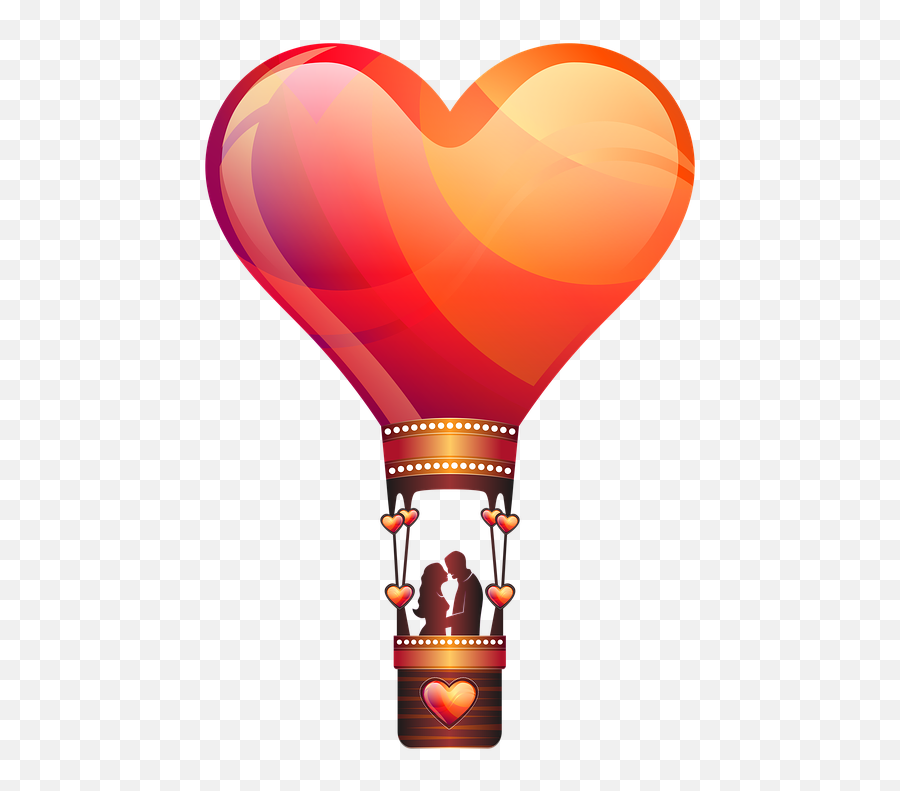 Download Heat Clipart Couple Heart - Air Balloon Love Png Romantic Love Balloon Png Emoji,Heat Clipart