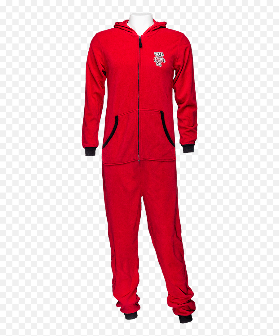 Boxercraft Bucky Badger Fleece One Piece Pajama Red - Long Sleeve Emoji,Pajamas Png