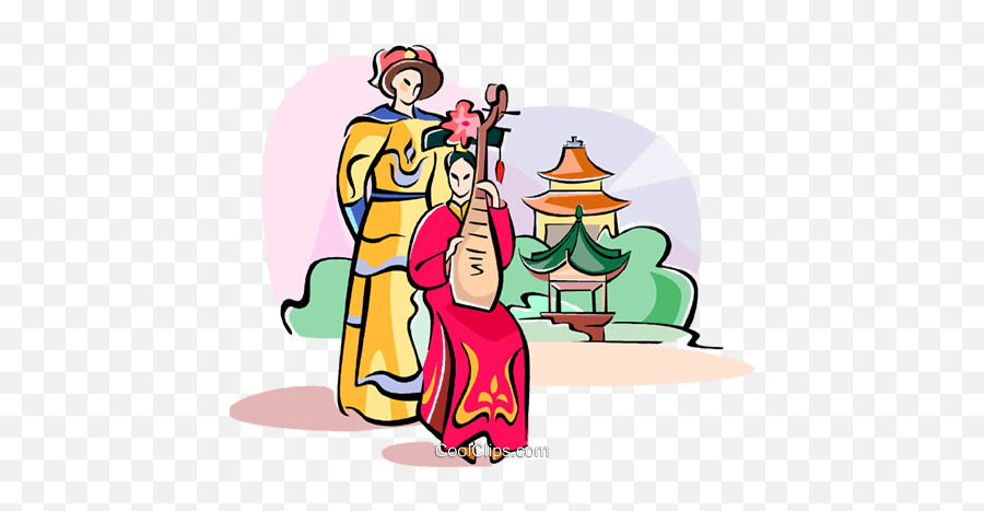 Chinese Musical Instrument Royalty - Playing Chinese Instruments Clipart Emoji,China Clipart