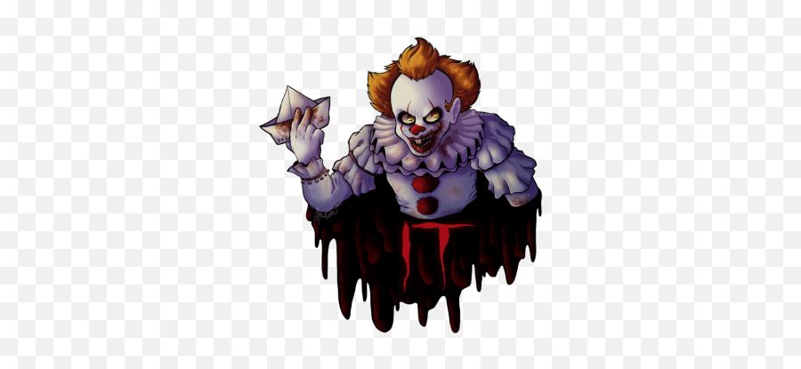 Happy Clown It Halloween Evil Clown Happy Halloween With - Fanart Pennywise Png Emoji,Clown Clipart