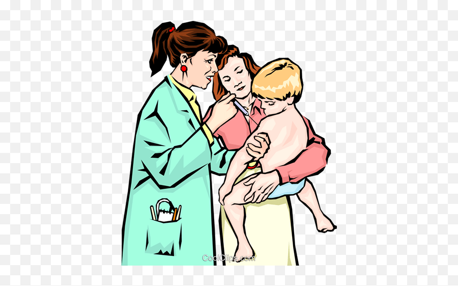 Doctor Giving Hypodermic Needle To Child Royalty Free Vector Emoji,Kid Doctor Clipart