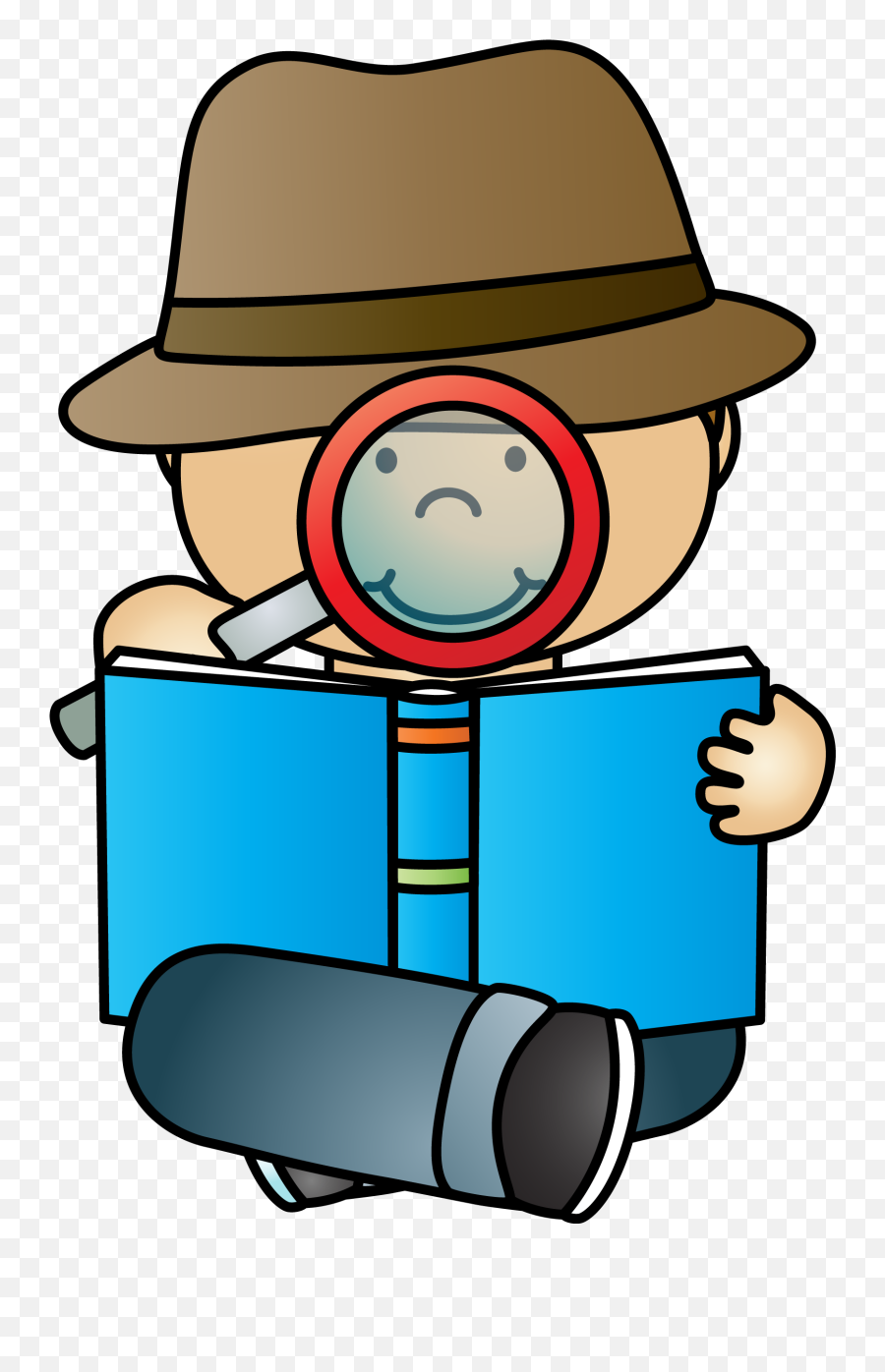 Detective Reading Private Investigator - Clipart Detective Emoji,Detective Clipart