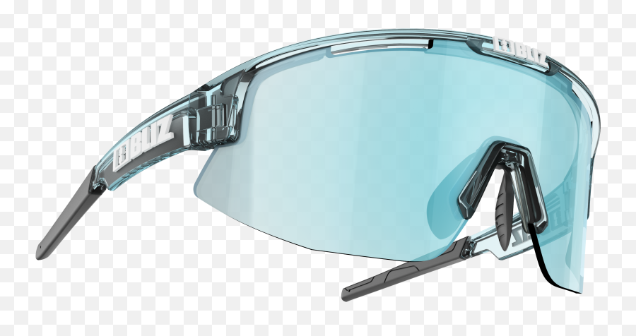 Bliz Matrix Sport Sunglasses Transparent Ice Blue Frame Smoke With Ice Blue Multi Lens Emoji,Blue Smoke Transparent