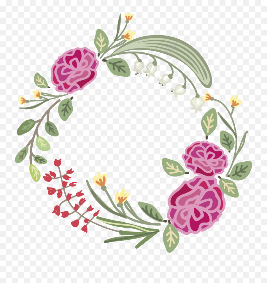 Clipart Flower Wreath Clipart Flower - Transparent Flower String Emoji,Floral Wreath Clipart