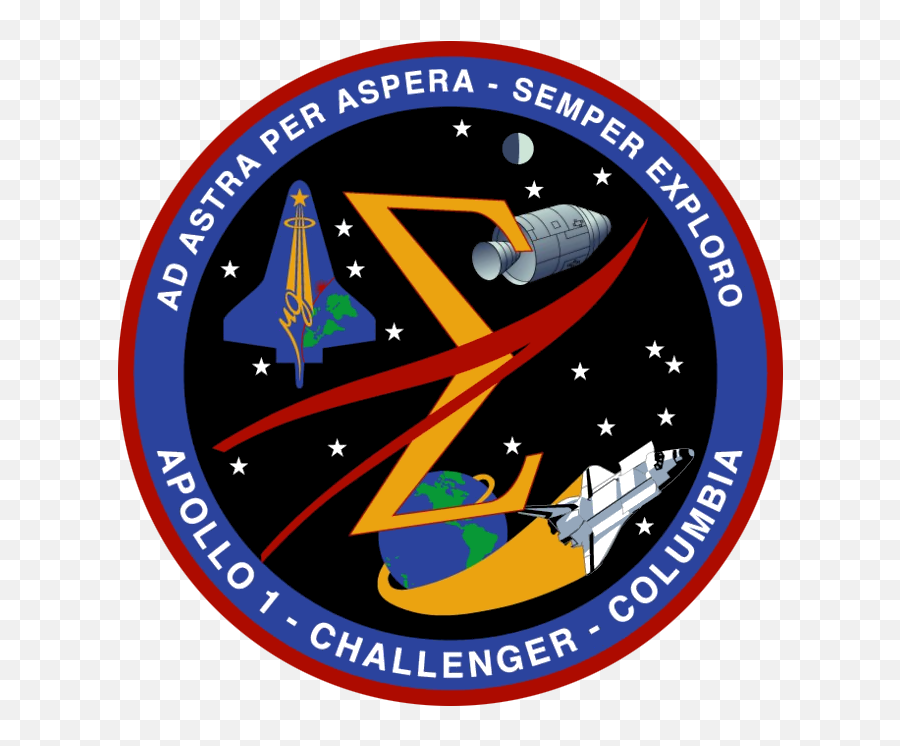 Apollo 1 Challenger Columbia - Per Aspera Ad Astra Apollo 1 Emoji,Challenger Logo