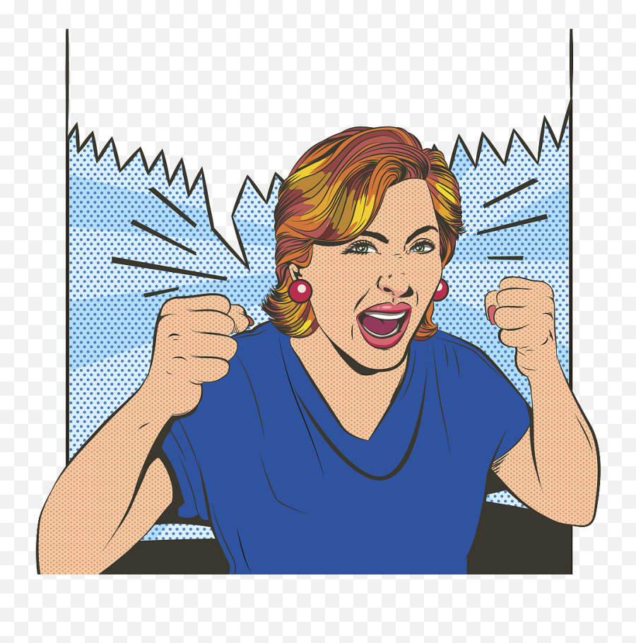 Mad Clipart Angry Lady - Angry Illustration Png Emoji,Mad Clipart