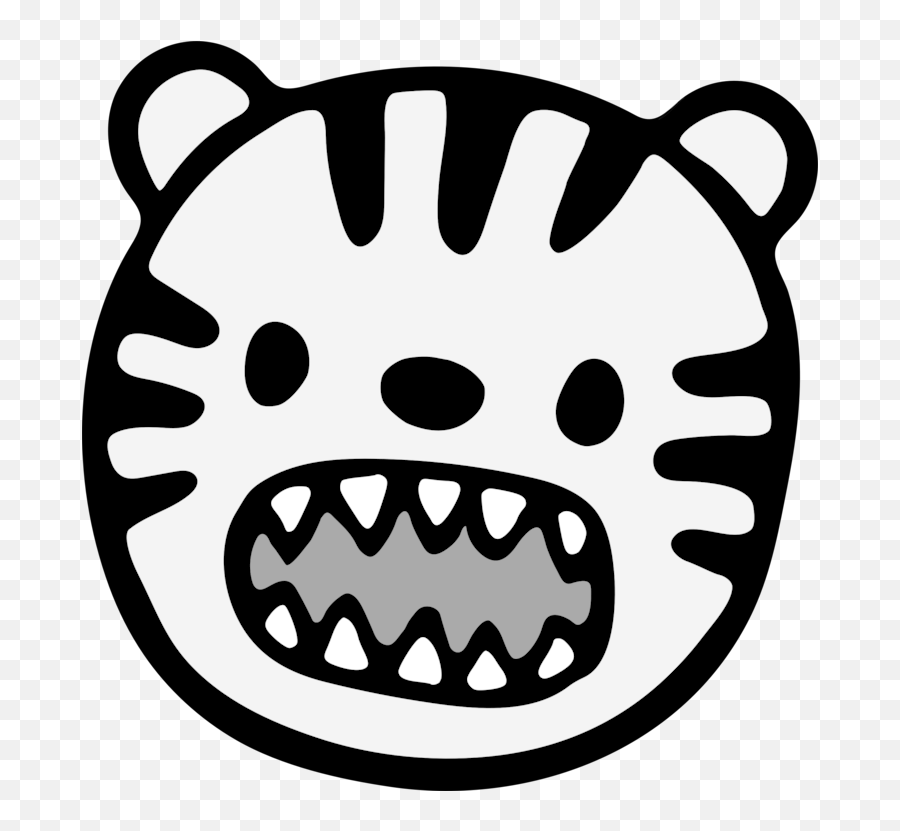 Line Artheadmonochrome Photography Png Clipart - Royalty Face Tiger Cartoon Images Black And White Emoji,Roar Clipart