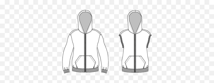 Ziggi Zipper Hoodie Sewing Pattern - Zipper Hoodie Pattern Emoji,Hoodie Template Png