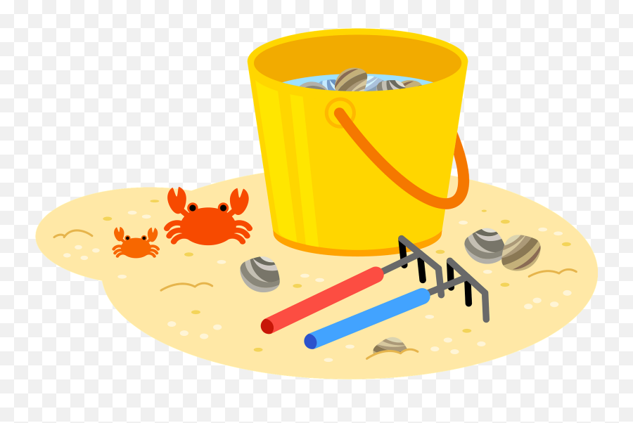 Clam Digging Bucket Clipart - Clam Digging Clip Art Emoji,Clam Clipart