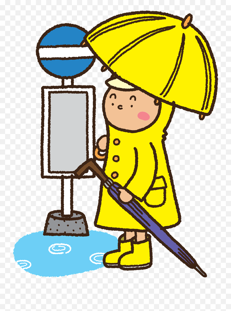 Rain At The Bus Stop Clipart - Illustration Emoji,Wait Clipart