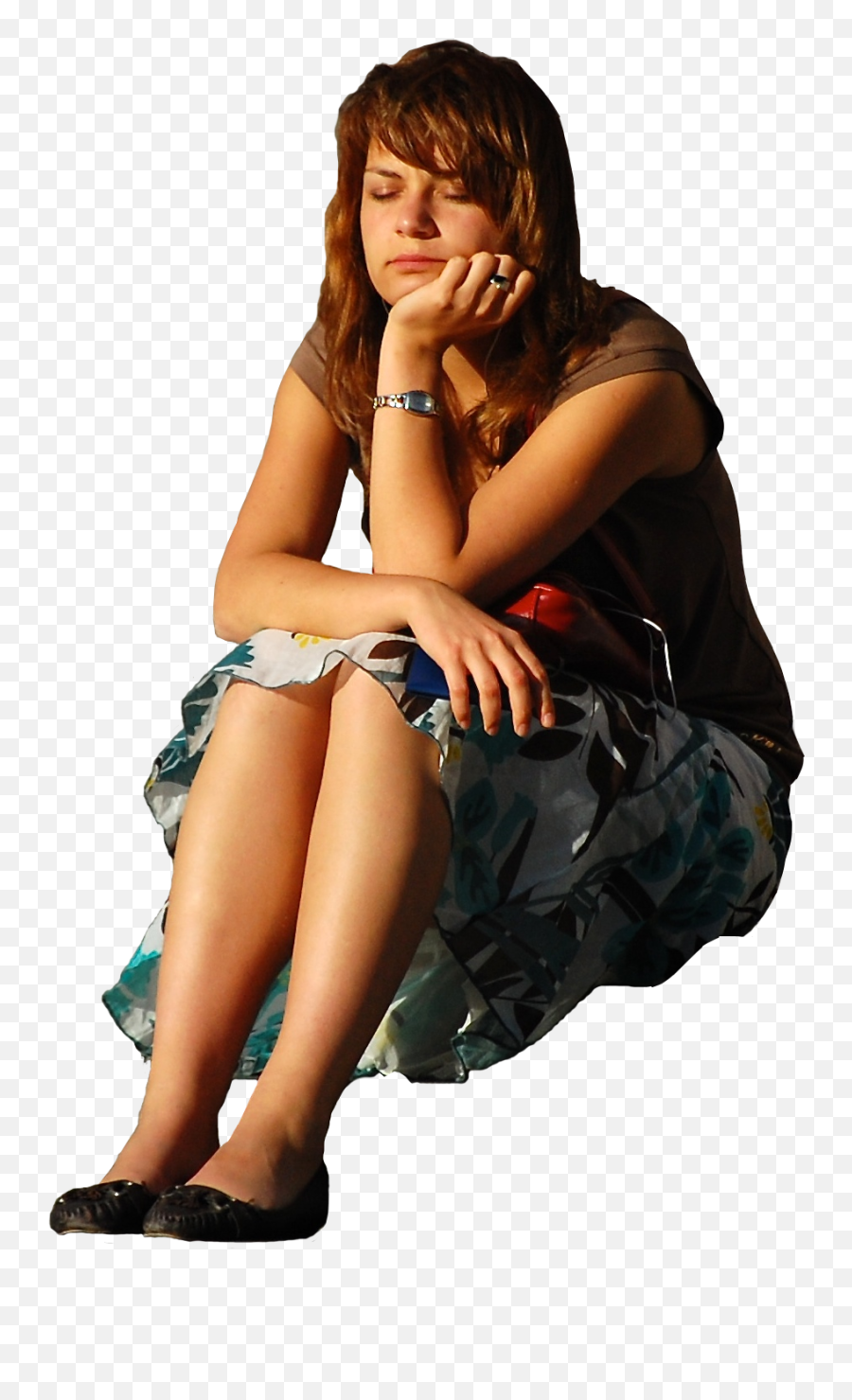 Woman Sitting Waiting Looking Bored In L 378557 - Png Girl Sitting Down Png Emoji,People Looking Png