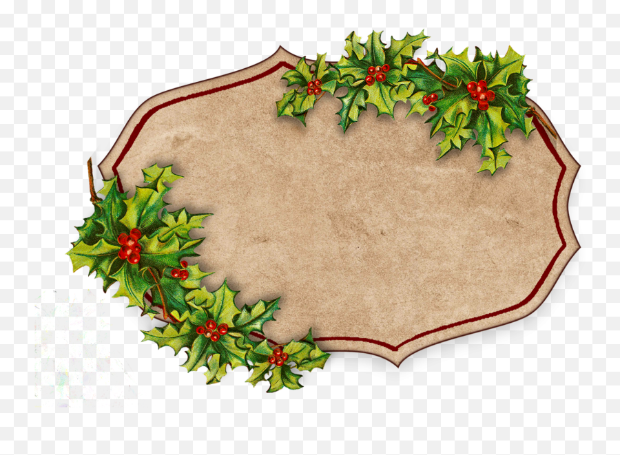 Christmas Holly Ilex Frame Free Stock Emoji,Holly Transparent Background